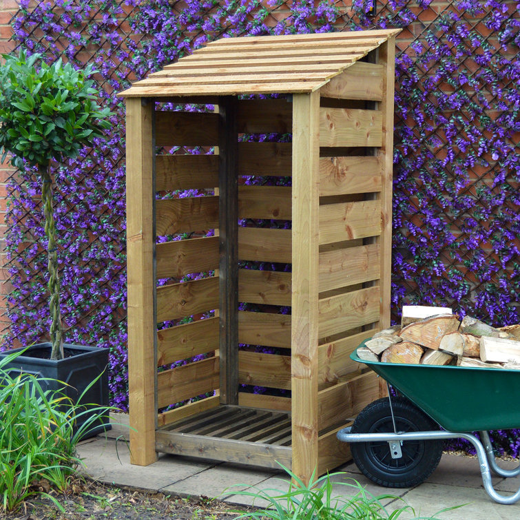 Dakota Fields 89.5cm W x 80cm D Solid Wood Log Store Wayfair.co.uk